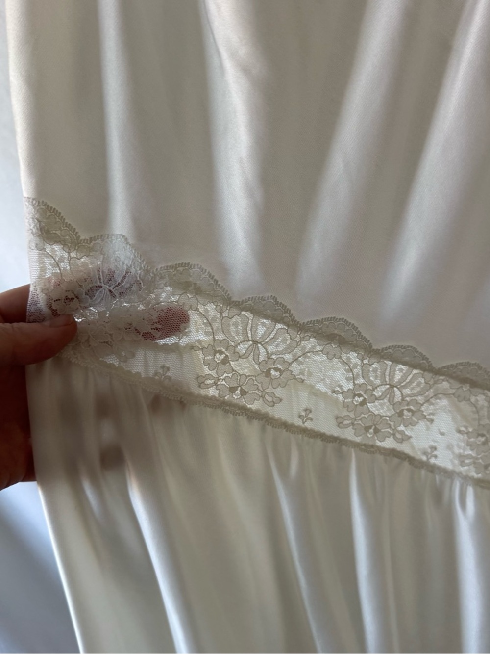 Vintage 70s Henson Kickernick White Lace Slip Dress Nightgown Bridal M - Picture 4 of 11